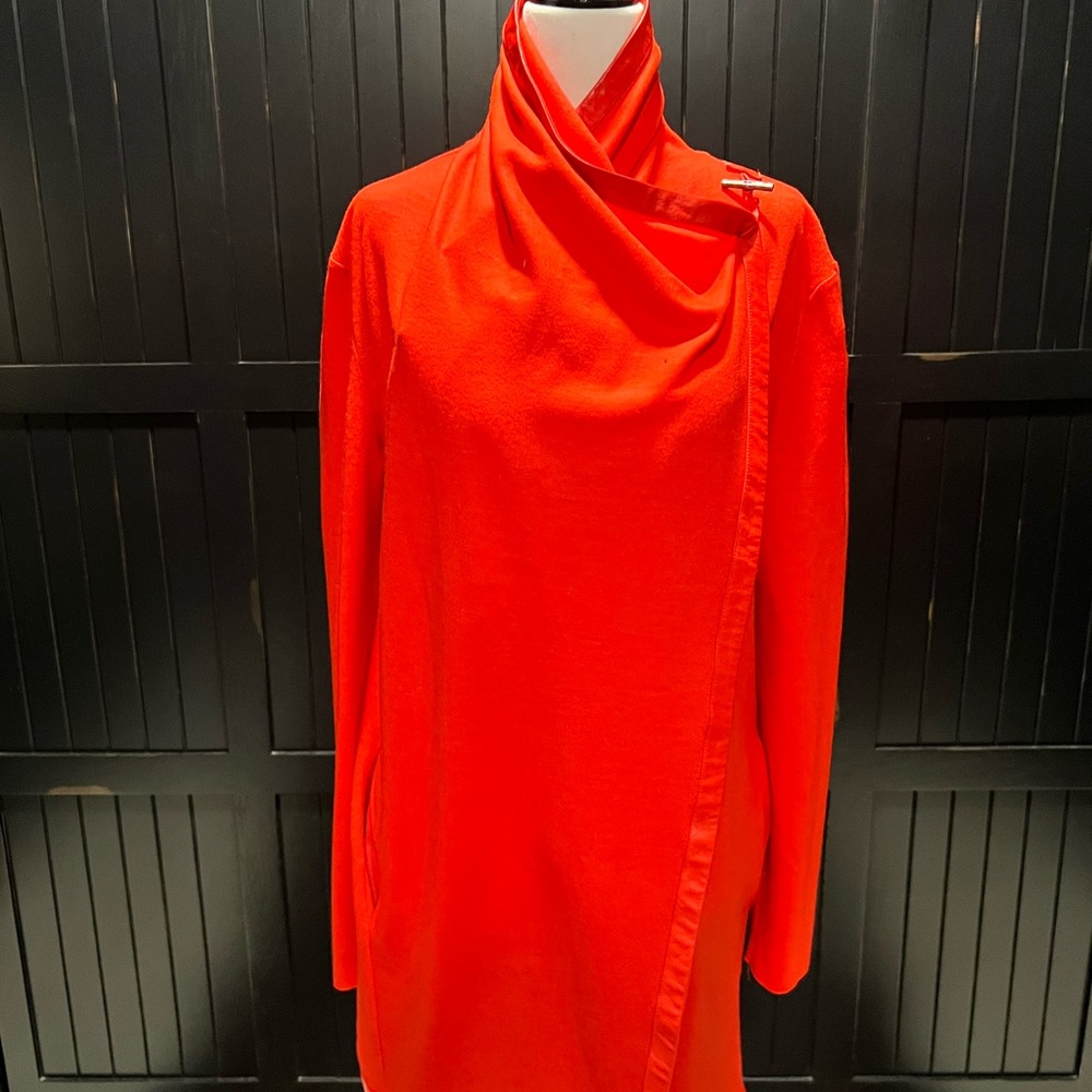 Vibrant Helmut Lang Red Wrap Sweater
